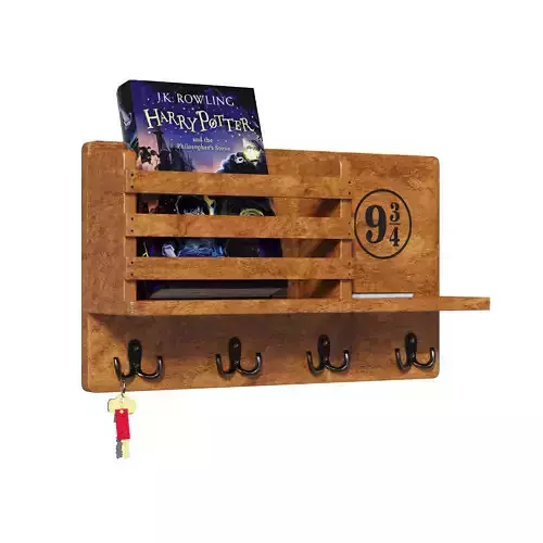 Wood Wall Key Holder 3D Model