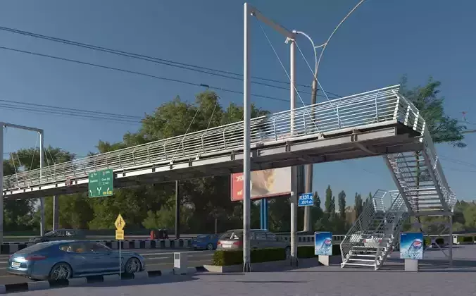 Pedestrian Bridge VOL 4 Low-poly 3D model