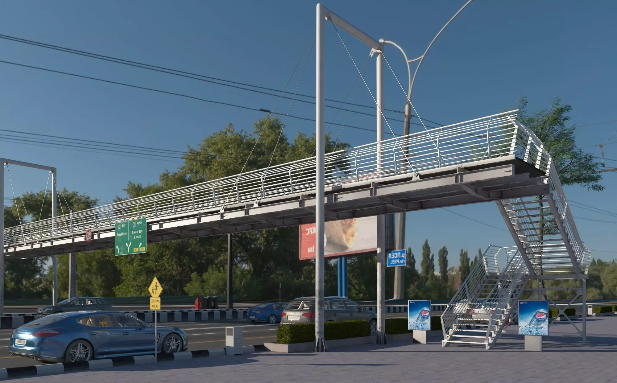 Pedestrian Bridge VOL 4 Low-poly 3D model_0