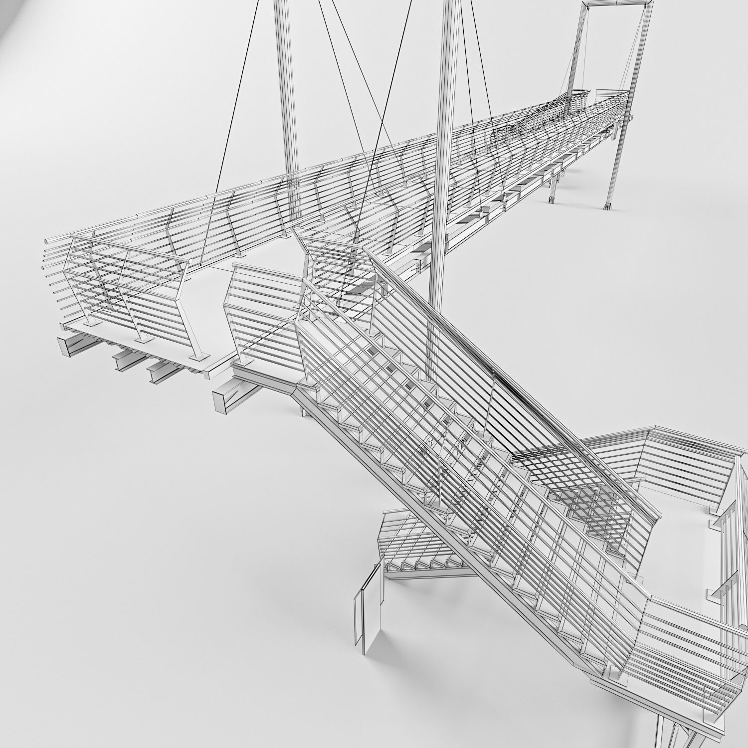 Pedestrian Bridge VOL 4 Low-poly 3D model_9