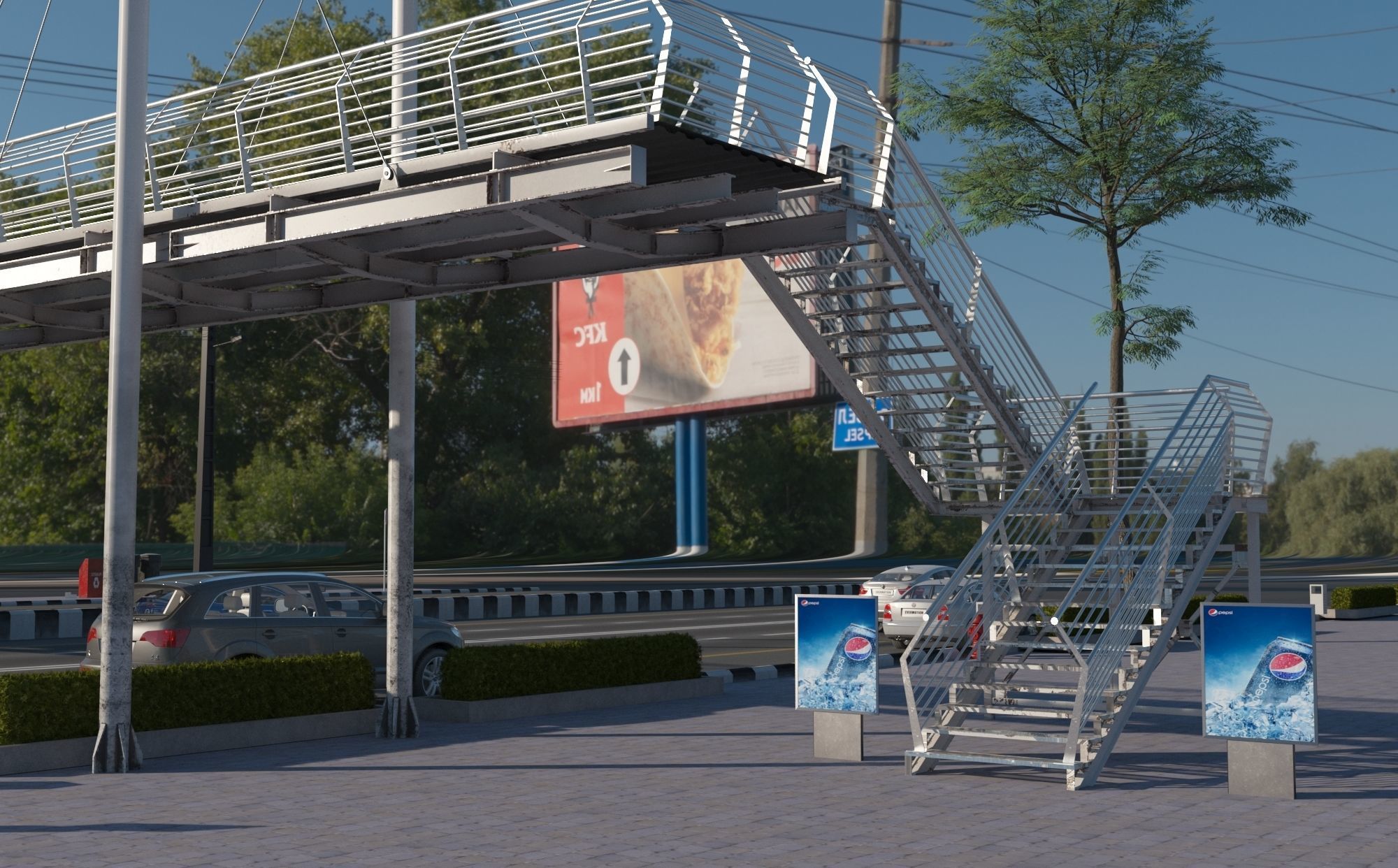 Pedestrian Bridge VOL 4 Low-poly 3D model_4