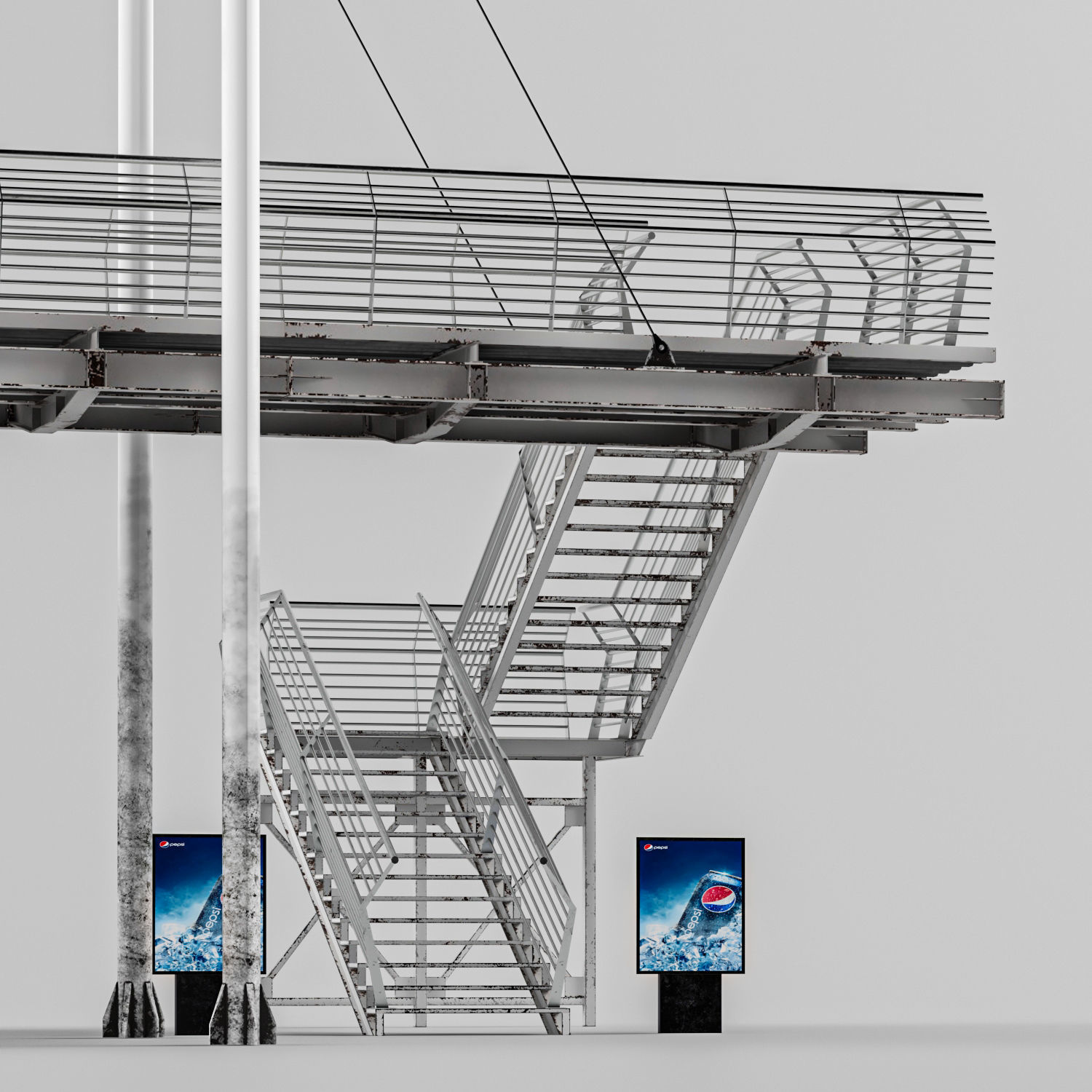 Pedestrian Bridge VOL 4 Low-poly 3D model_3