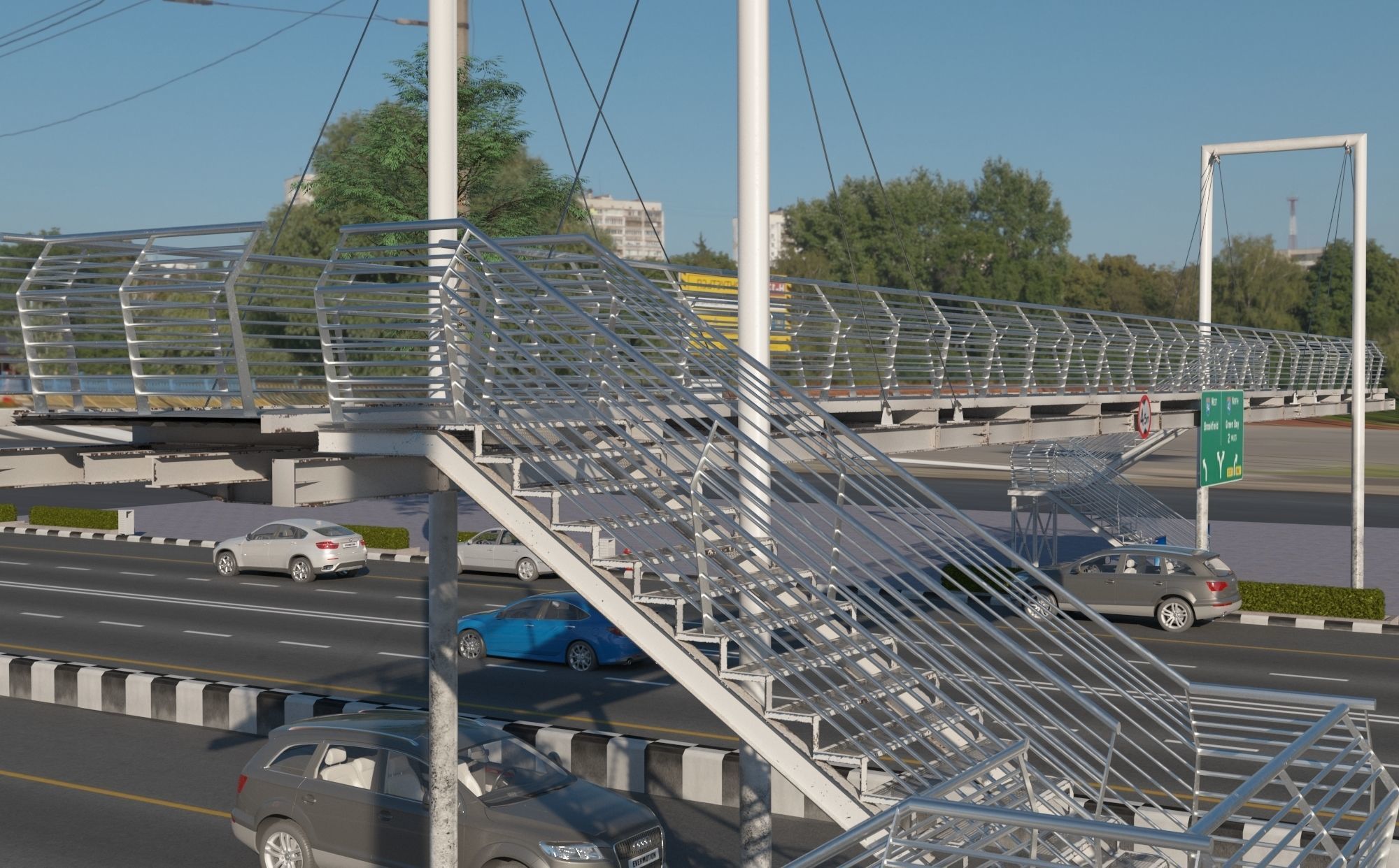 Pedestrian Bridge VOL 4 Low-poly 3D model_10