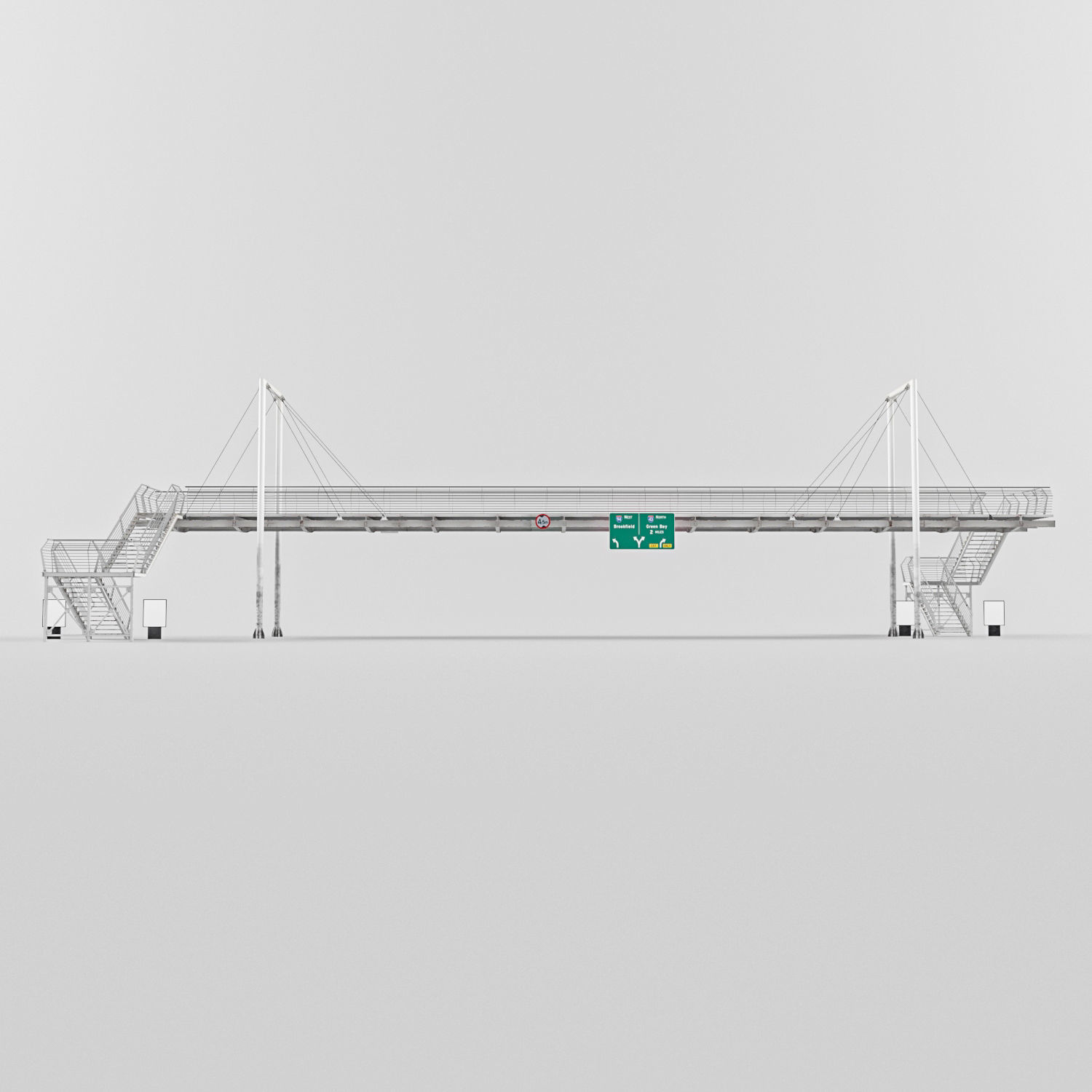 Pedestrian Bridge VOL 4 Low-poly 3D model_1