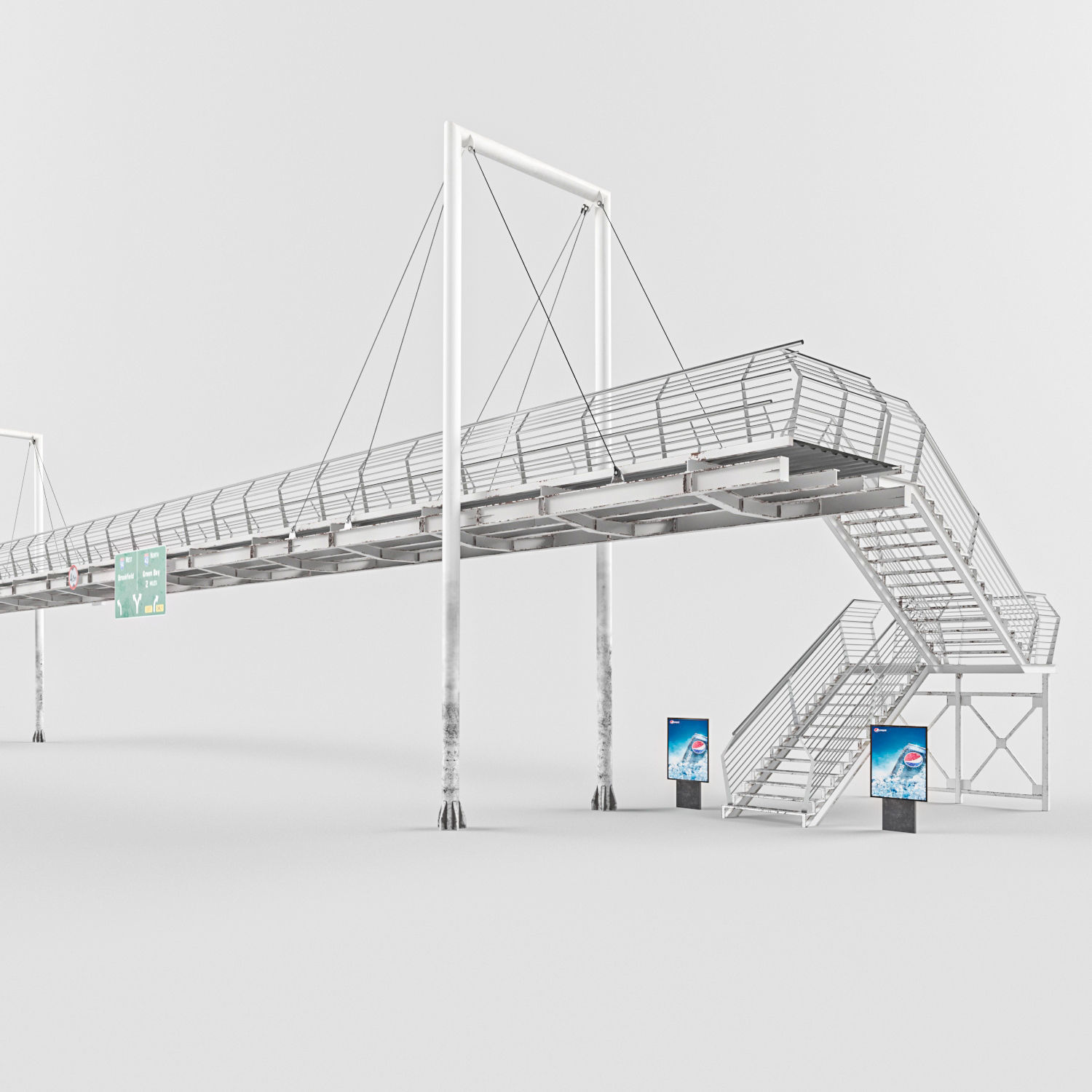Pedestrian Bridge VOL 4 Low-poly 3D model_5