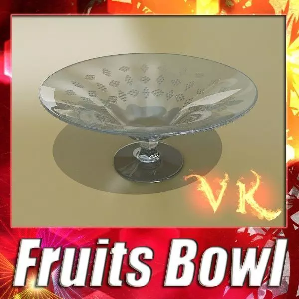 Glass Compote Bowl 3D model_0