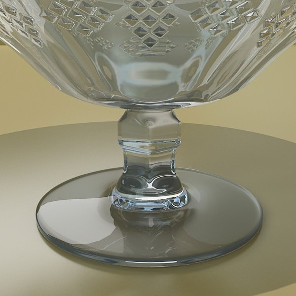 Glass Compote Bowl 3D model_3