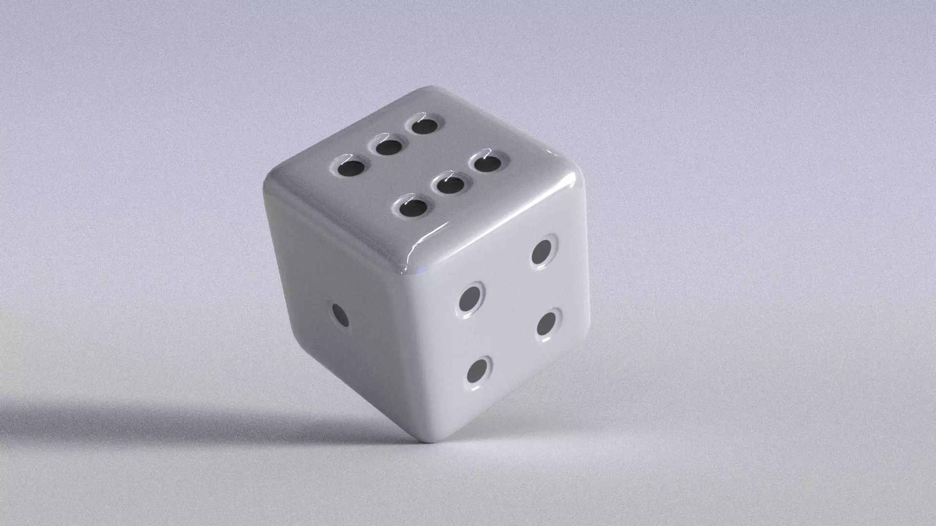 White Dice 3D model_0