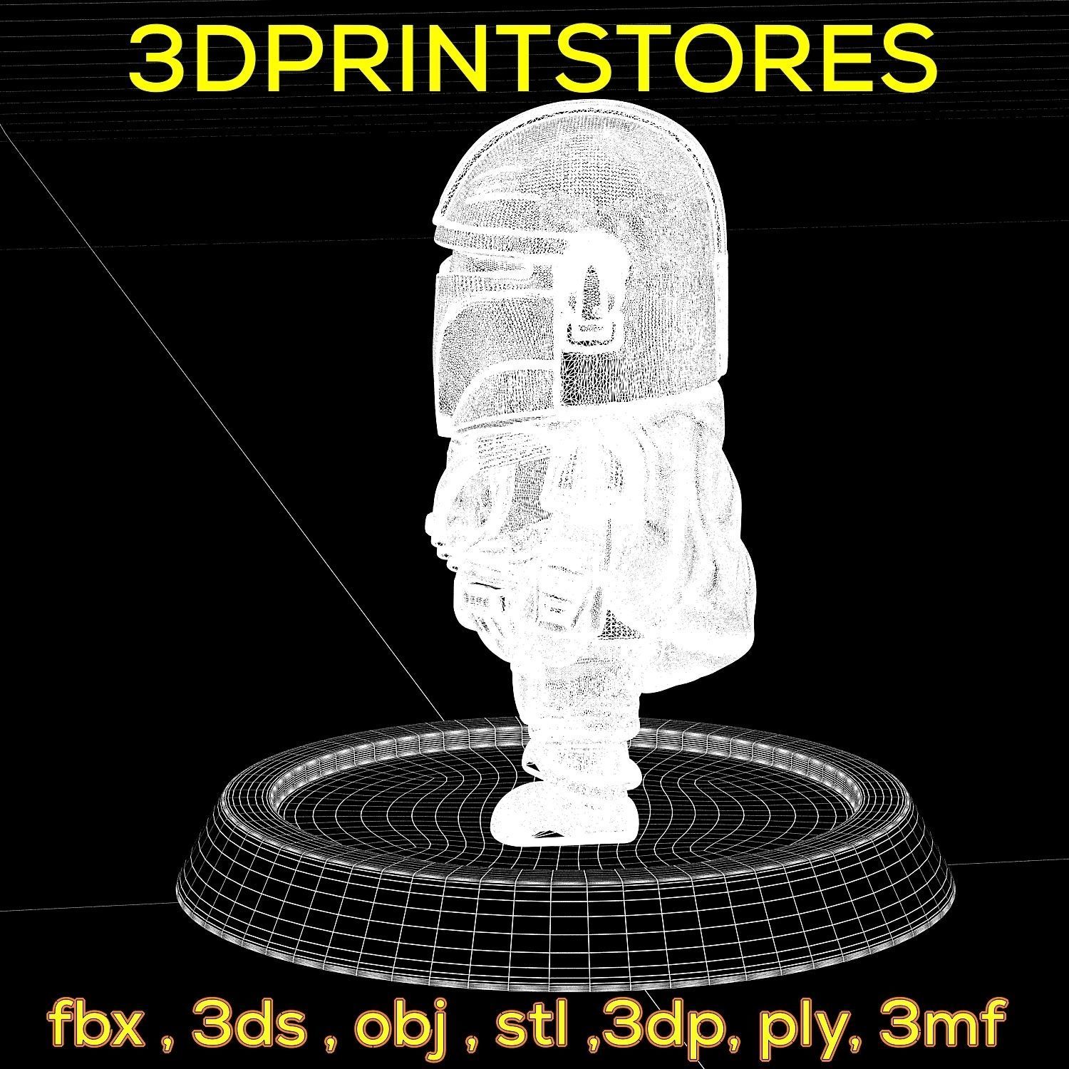 Mandalorian Chibi with base 3d print ready  3D print model_10