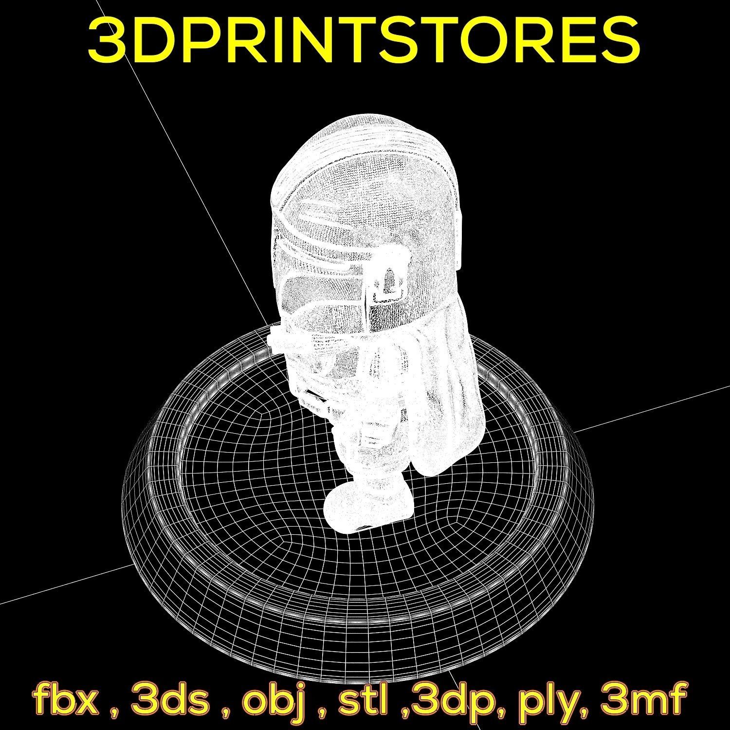 Mandalorian Chibi with base 3d print ready  3D print model_42
