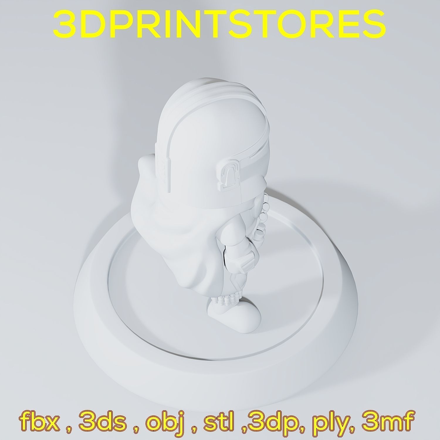 Mandalorian Chibi with base 3d print ready  3D print model_40