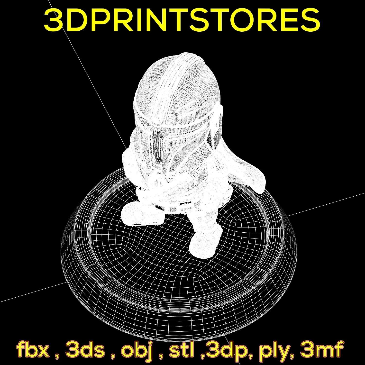 Mandalorian Chibi with base 3d print ready  3D print model_45