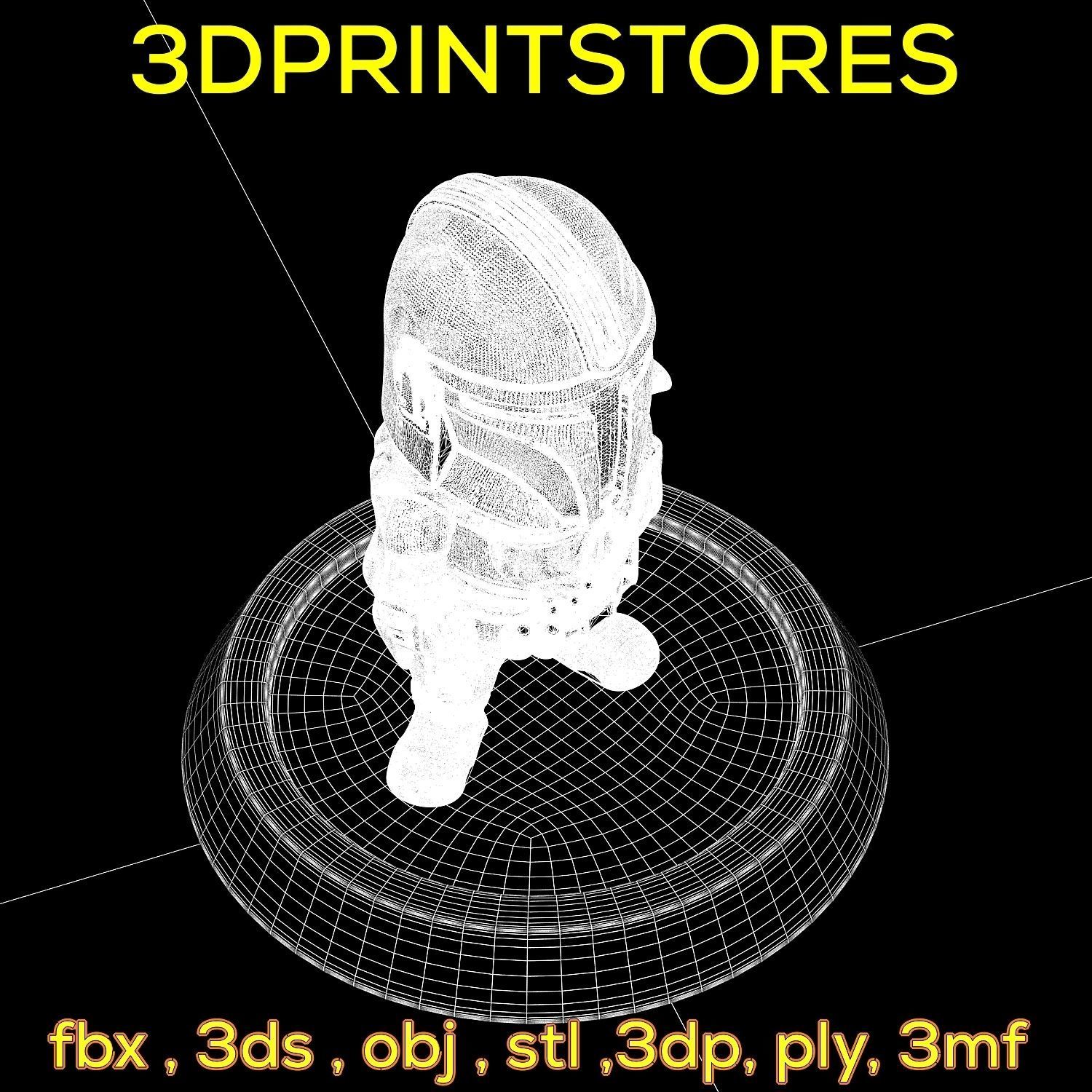 Mandalorian Chibi with base 3d print ready  3D print model_36