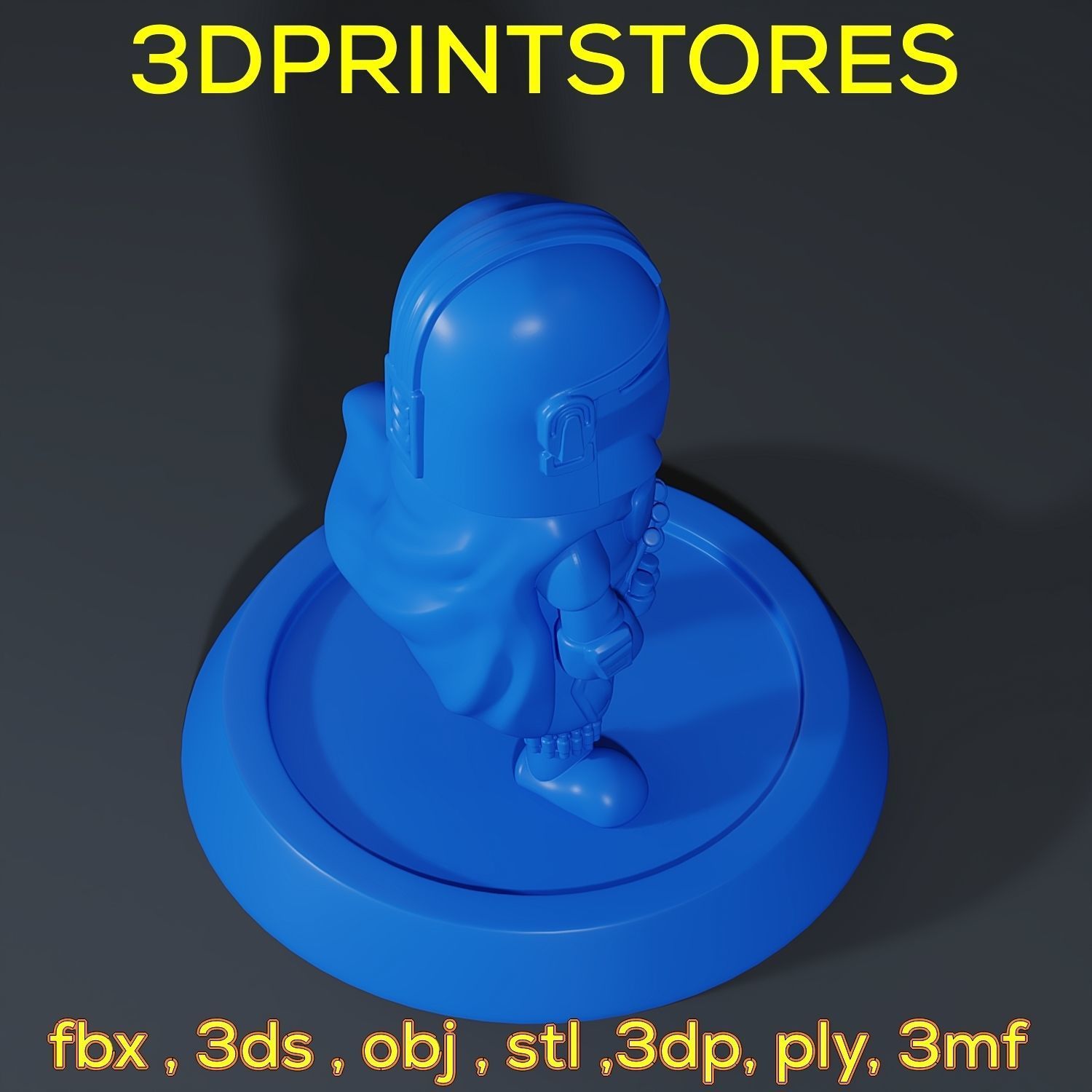 Mandalorian Chibi with base 3d print ready  3D print model_38