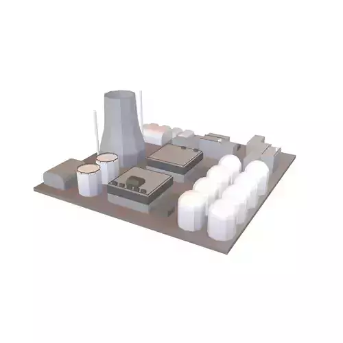 Low Poly Nuclear Power Plant v1 001 Low-poly 3D model