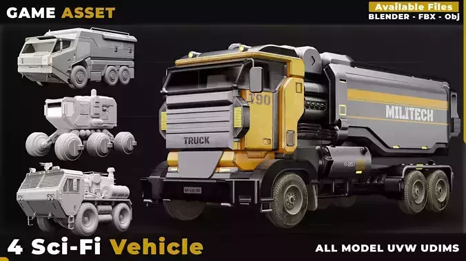 4 Sci-Fi VEHICLE TRUCK VOL 01