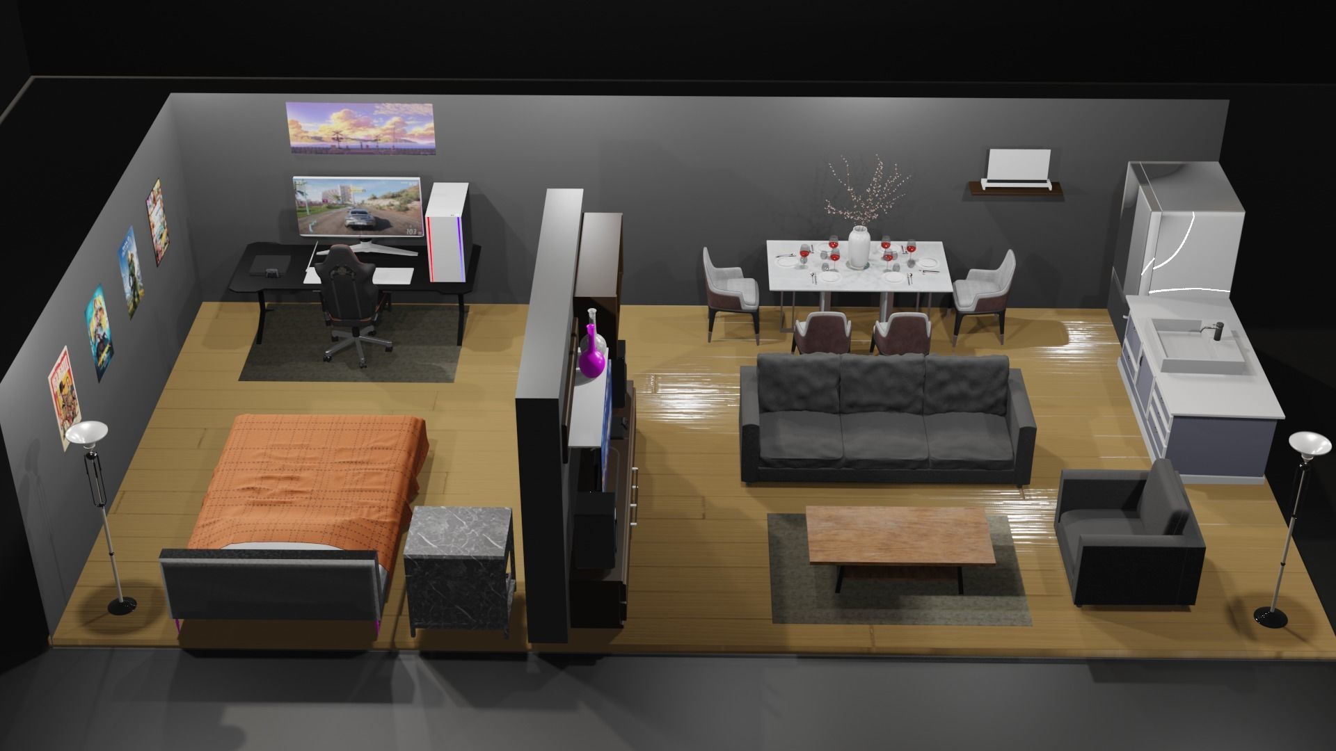 Living Room 3D model_3
