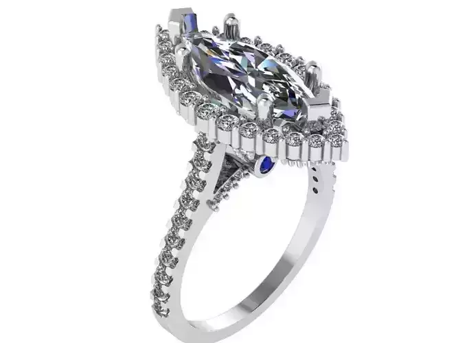 Marquise Halo Ring 1577
