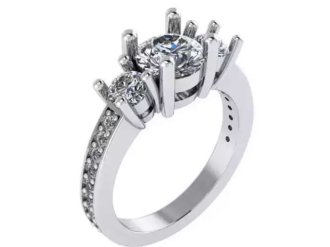 3-Stone Basket Setting Ring 1578