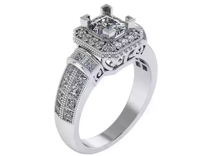 Octagonal Halo Ring 1579