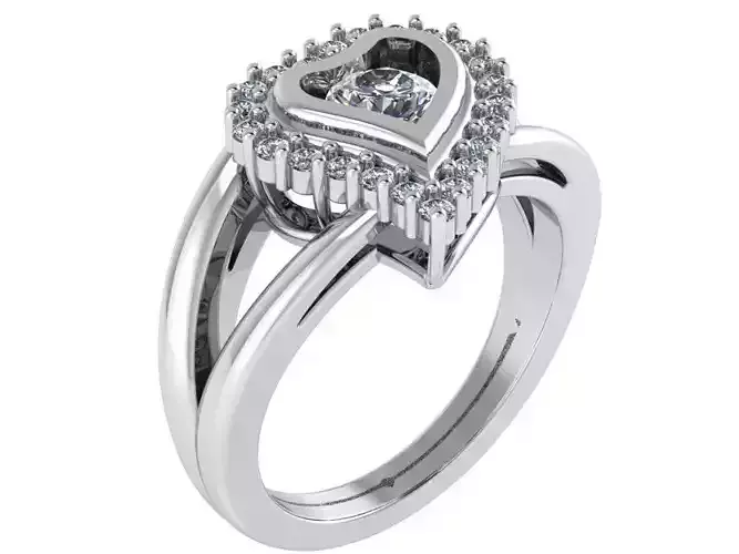 Heart Halo Ring 1580