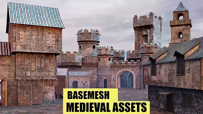 MEDIEVAL ASSETS Vol 2 Basemesh 4kTextures Low-poly 3D model