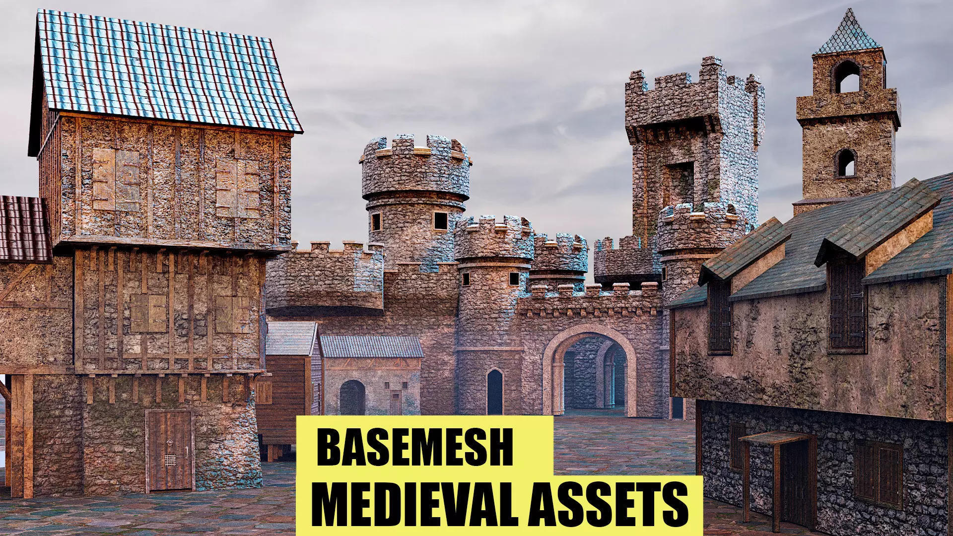MEDIEVAL ASSETS Vol 2 Basemesh 4kTextures Low-poly 3D model_0