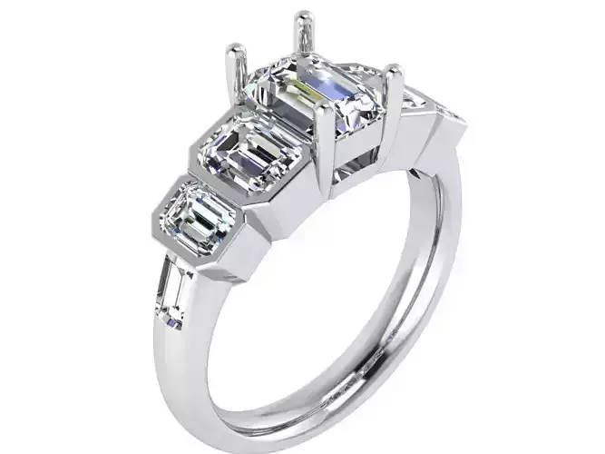 Emerald Cut Diamond Ring 1585