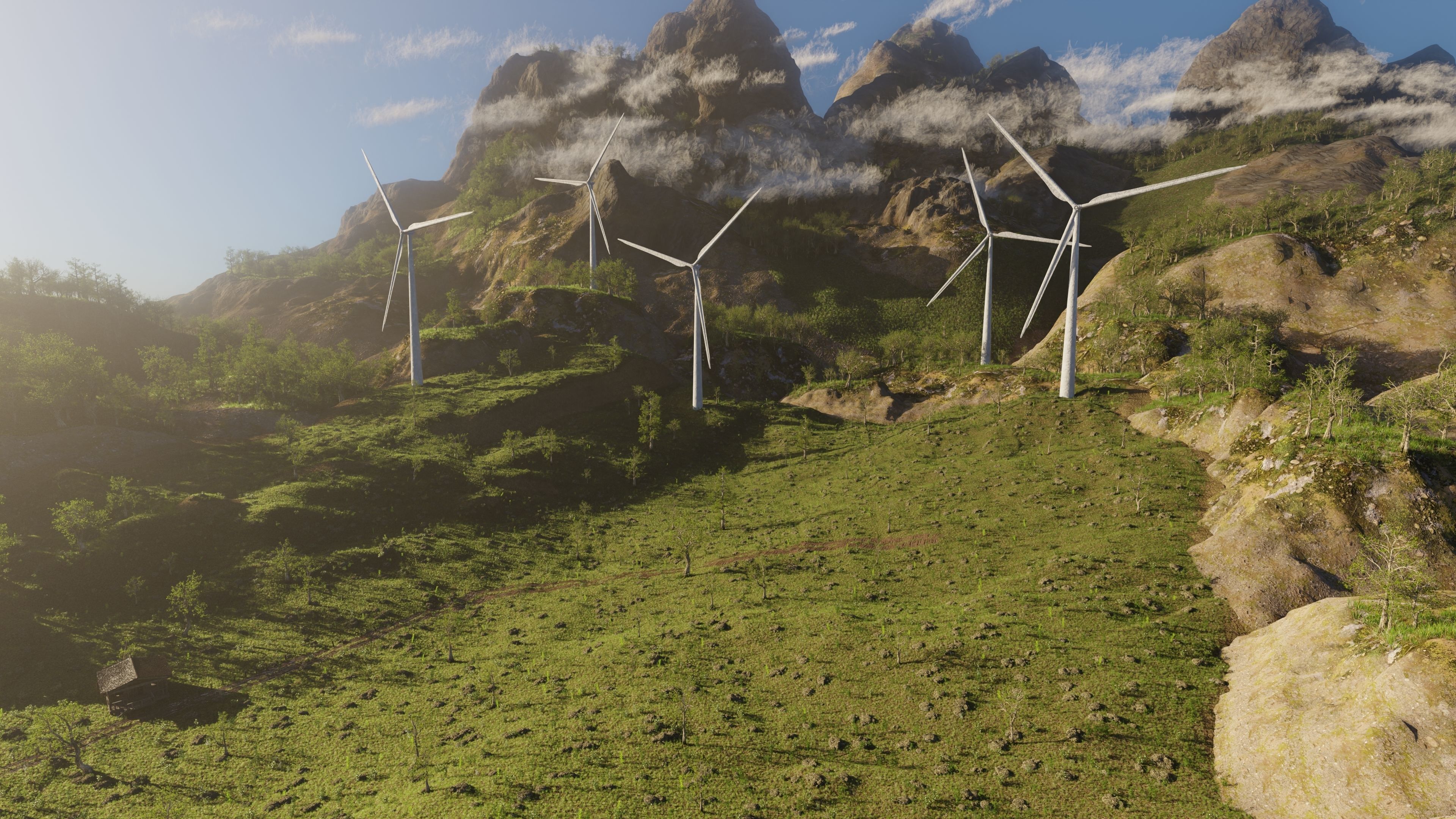 Wind Turbine Scene 3D model_7