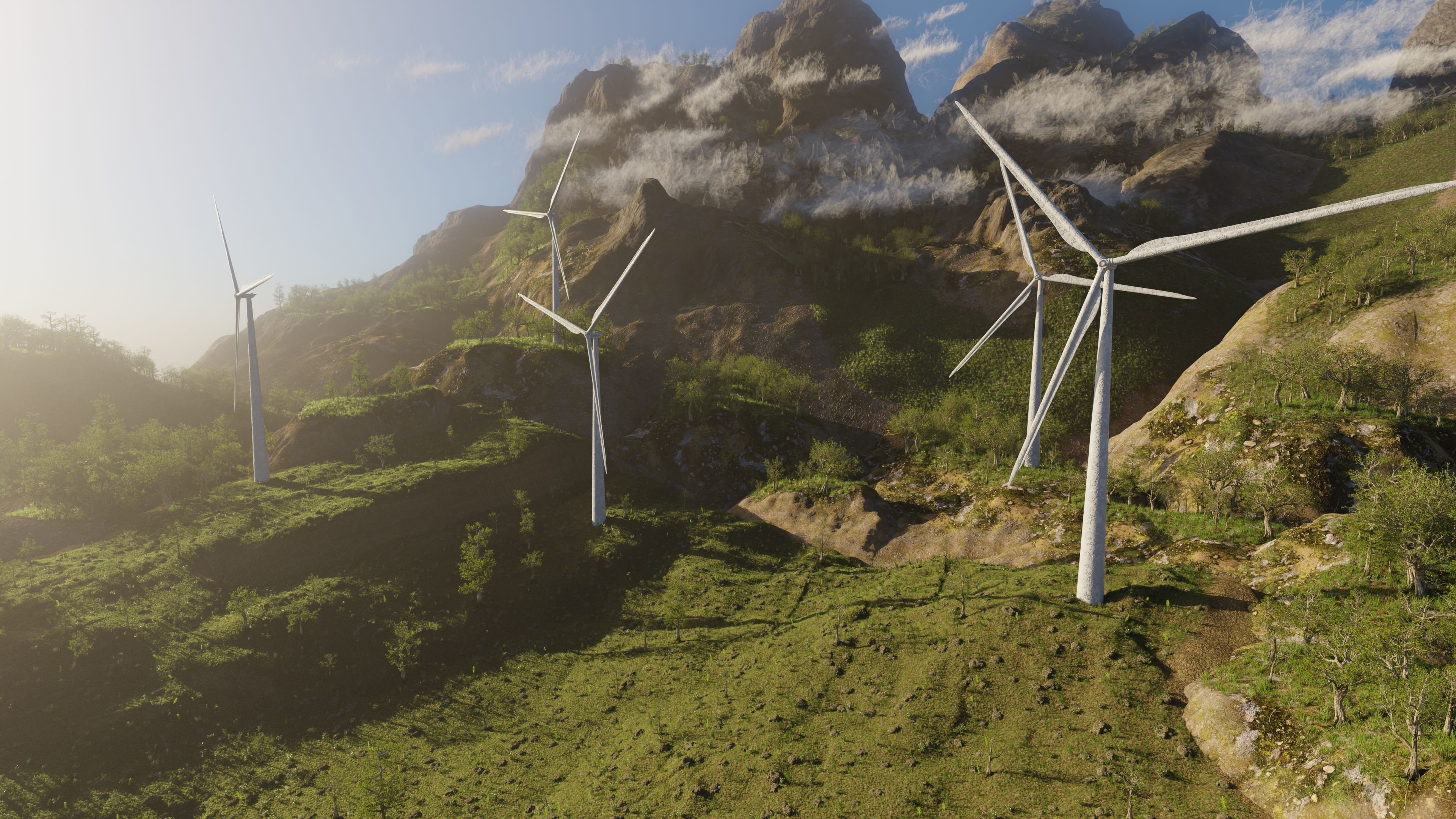 Wind Turbine Scene 3D model_8