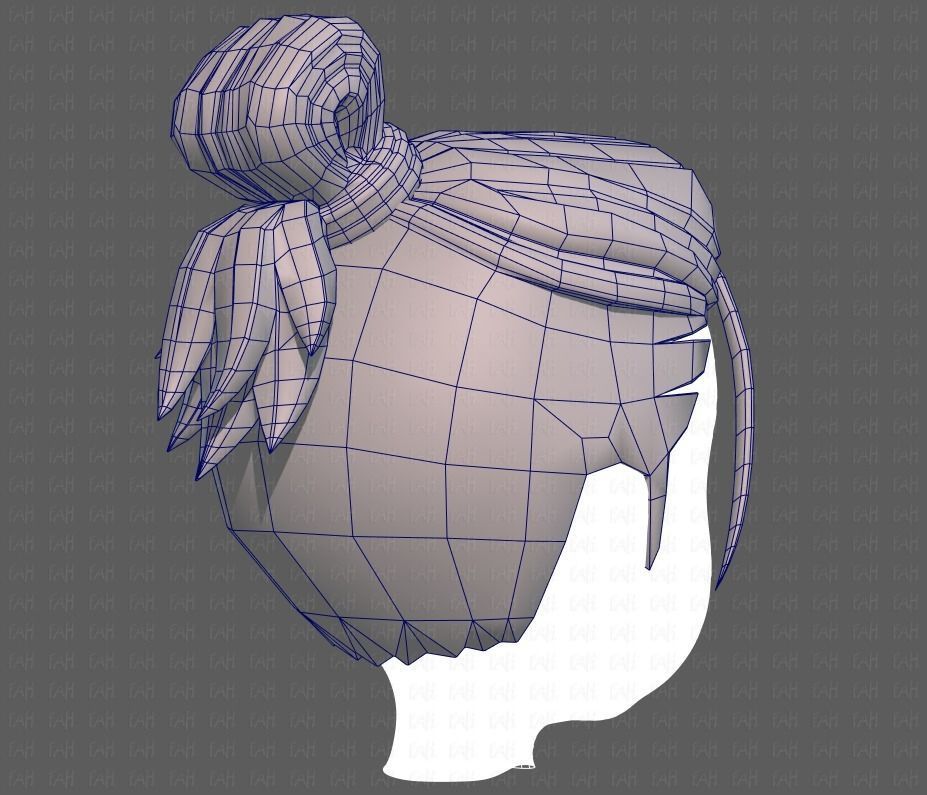 Base Hair for Boy V23 Low-poly 3D model_28