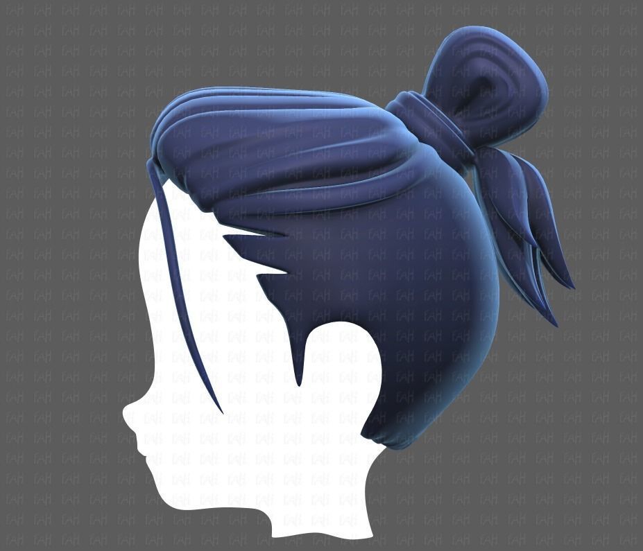 Base Hair for Boy V23 Low-poly 3D model_7