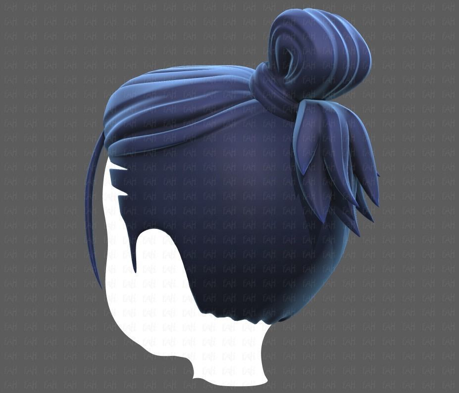 Base Hair for Boy V23 Low-poly 3D model_6