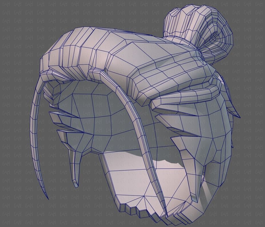 Base Hair for Boy V23 Low-poly 3D model_40