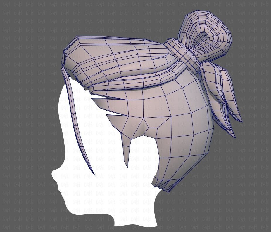 Base Hair for Boy V23 Low-poly 3D model_31