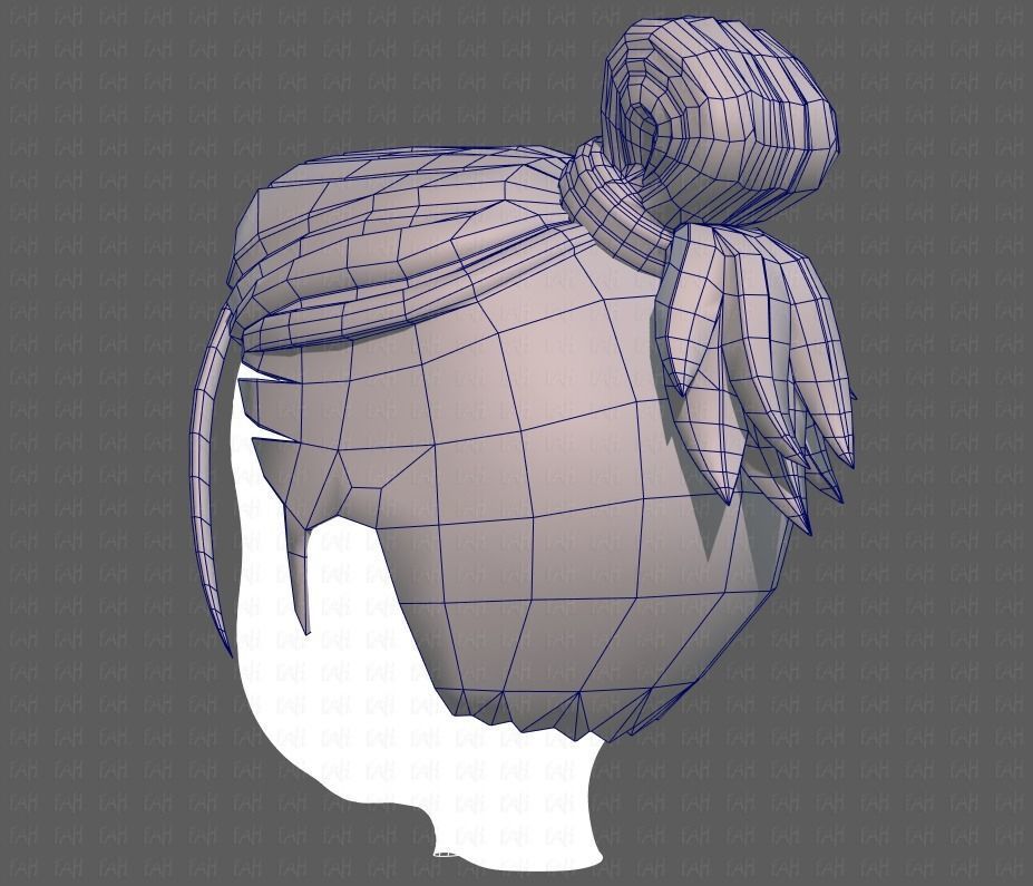 Base Hair for Boy V23 Low-poly 3D model_30