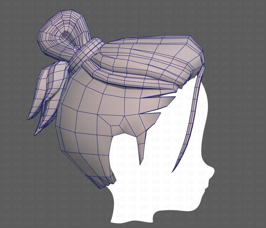 Base Hair for Boy V23 Low-poly 3D model_27