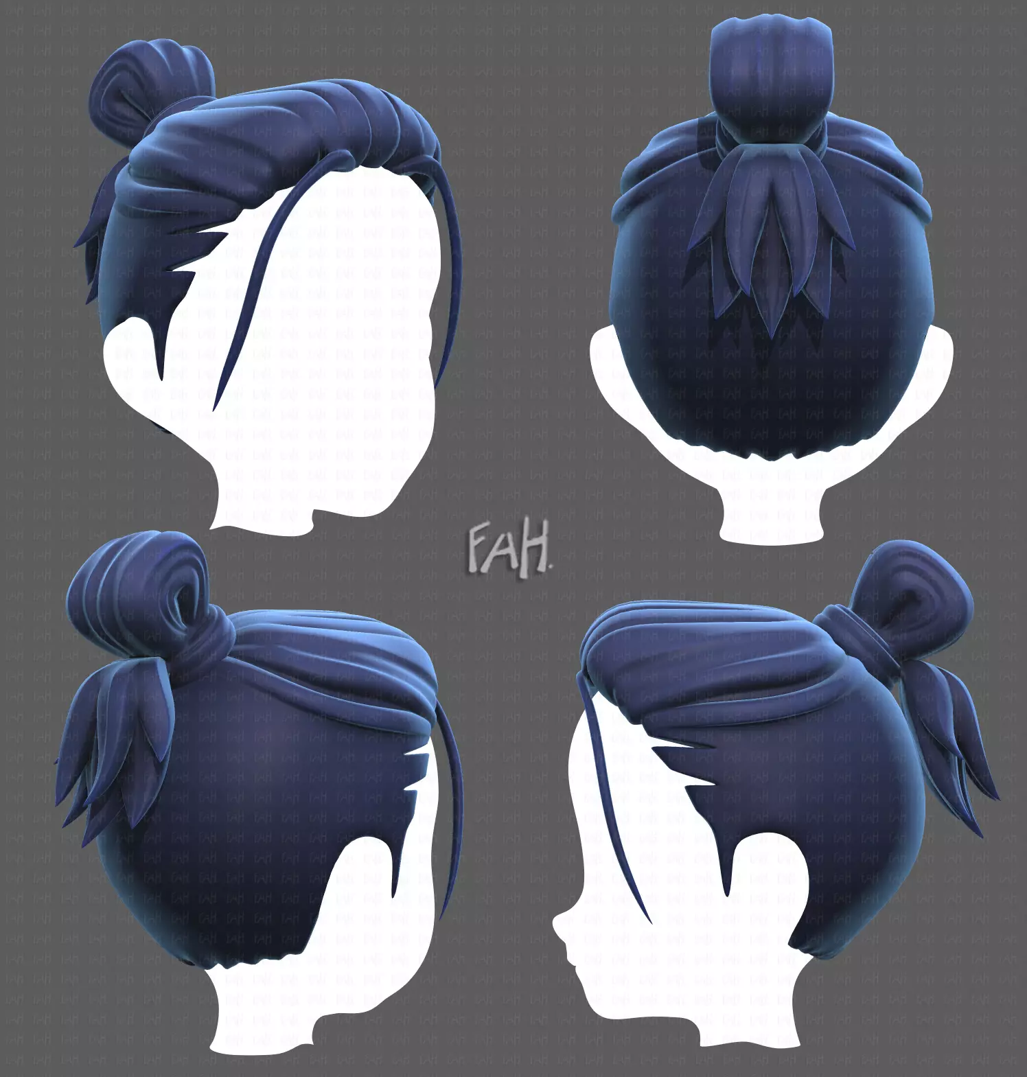 Base Hair for Boy V23 Low-poly 3D model_0