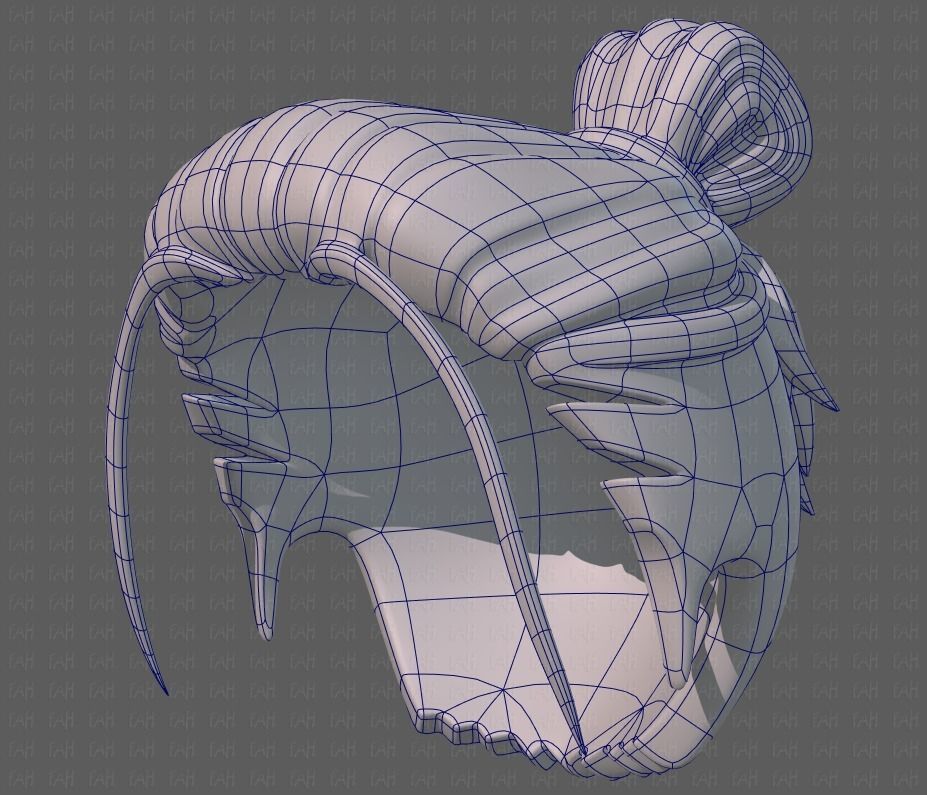 Base Hair for Boy V23 Low-poly 3D model_38