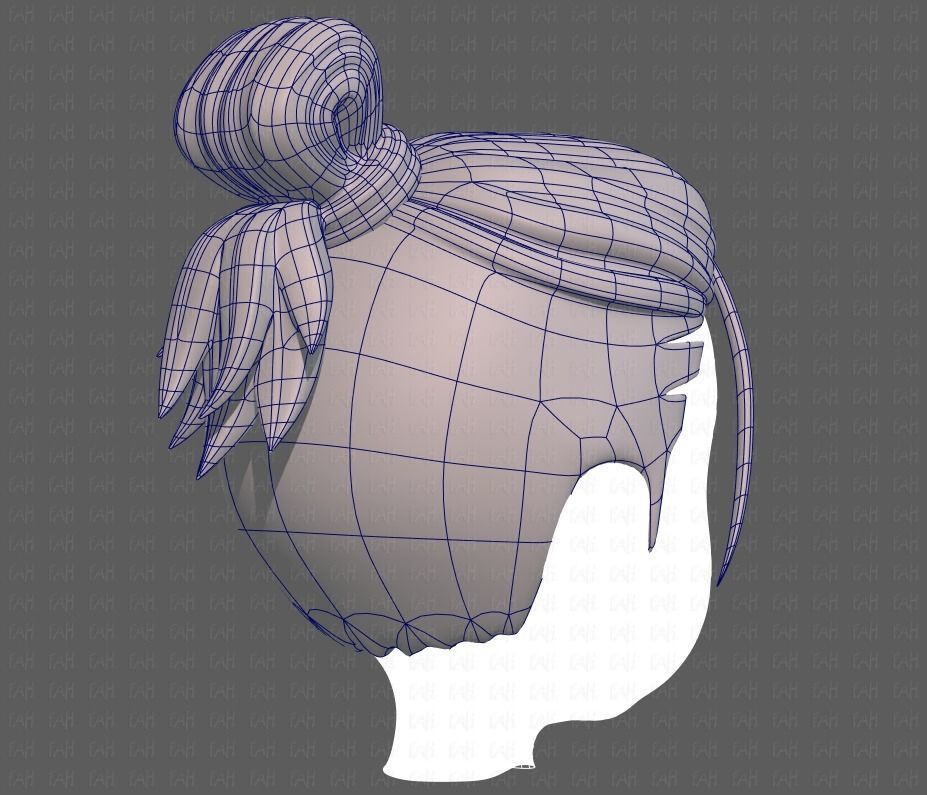 Base Hair for Boy V23 Low-poly 3D model_12