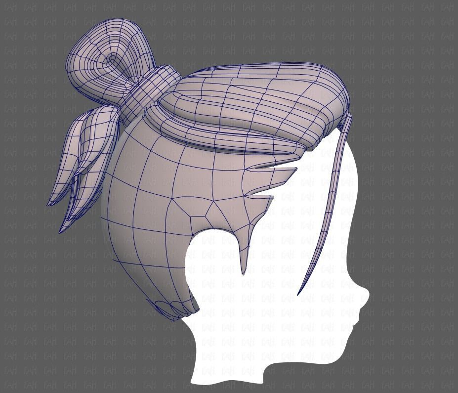 Base Hair for Boy V23 Low-poly 3D model_11