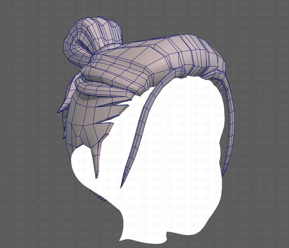 Base Hair for Boy V23 Low-poly 3D model_26