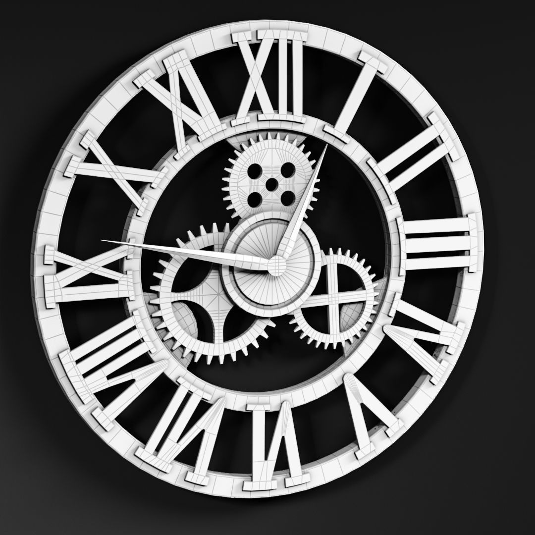 Vintage Relic Clock Low-poly 3D model_2