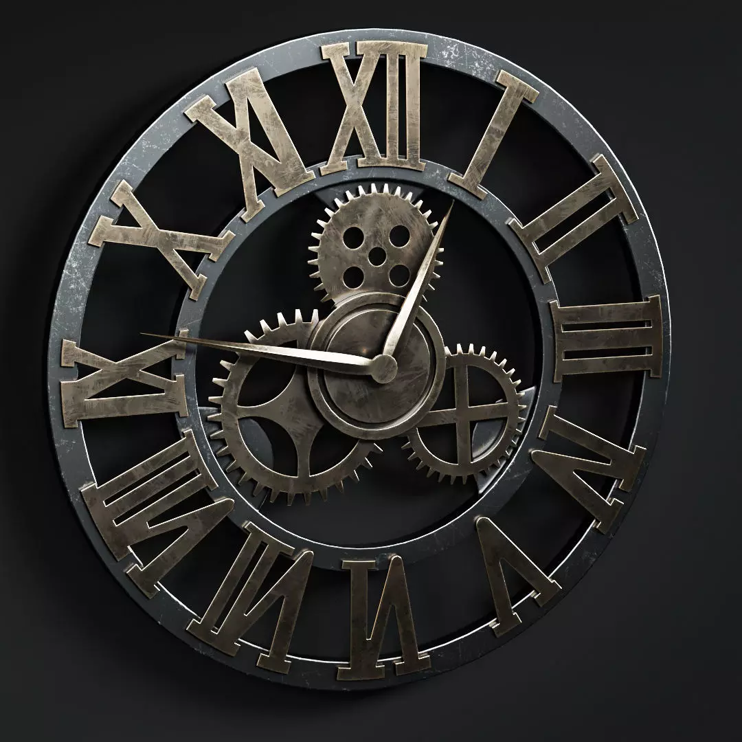 Vintage Relic Clock Low-poly 3D model_0