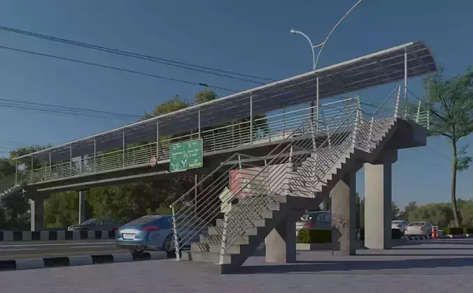 Pedestrian Bridge VOL 5 Low-poly 3D model