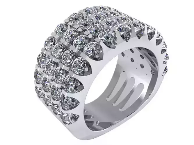 4 Row Diamond Ring 1601