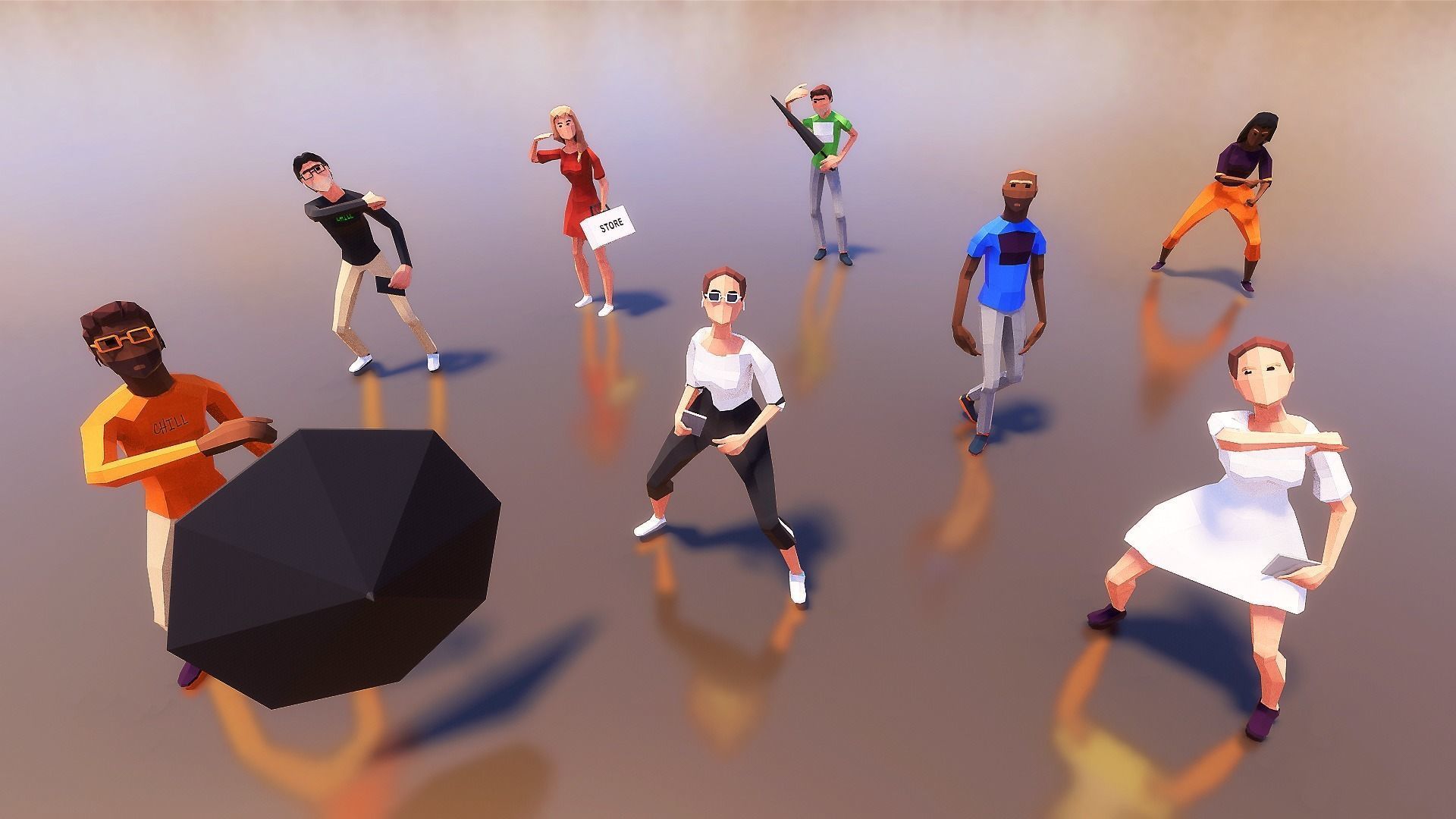 Characters Low-poly 3D model_12