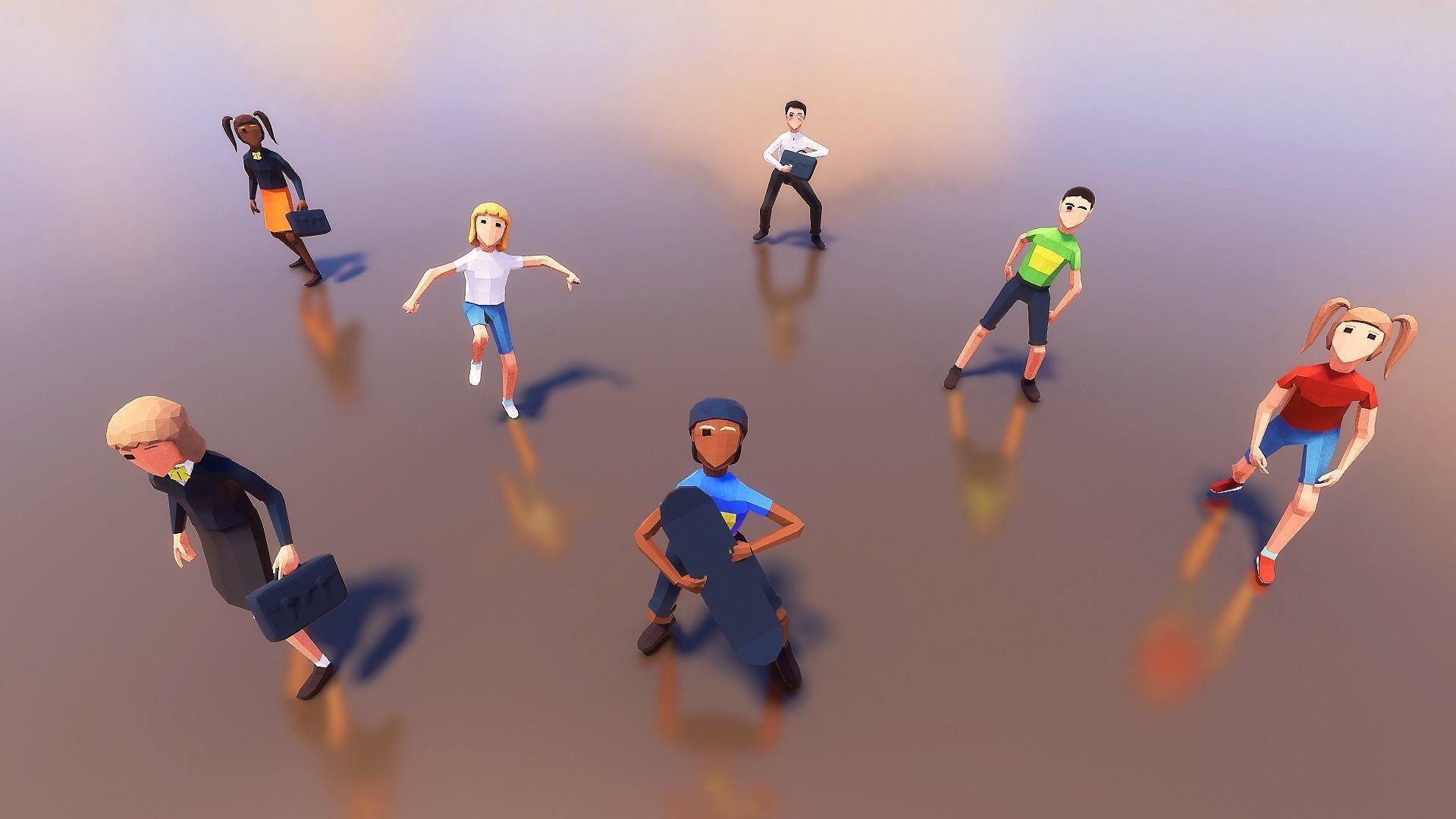 Characters Low-poly 3D model_5