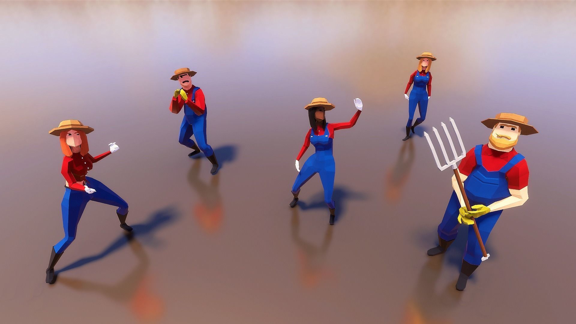 Characters Low-poly 3D model_1