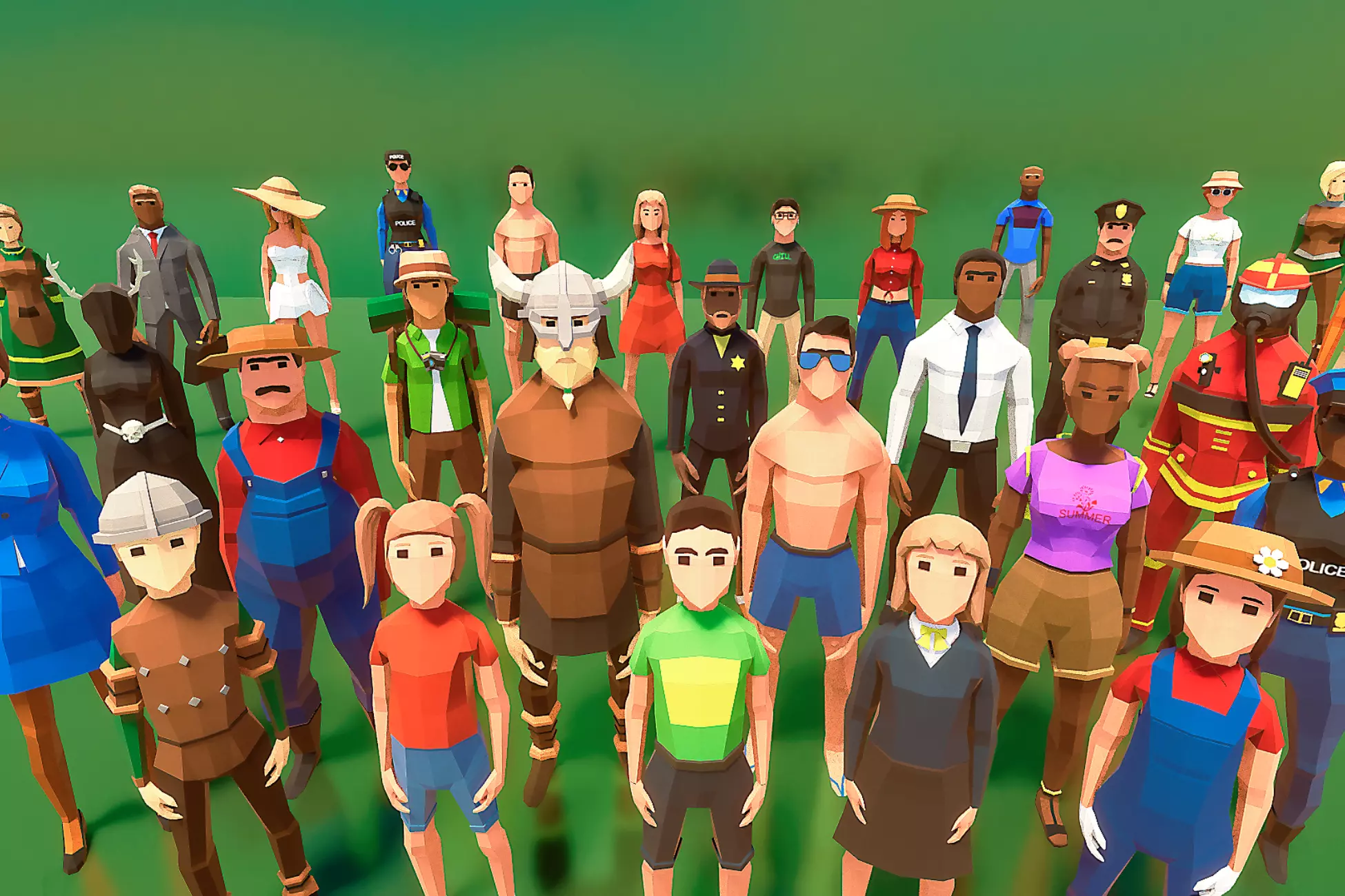 Characters Low-poly 3D model_0